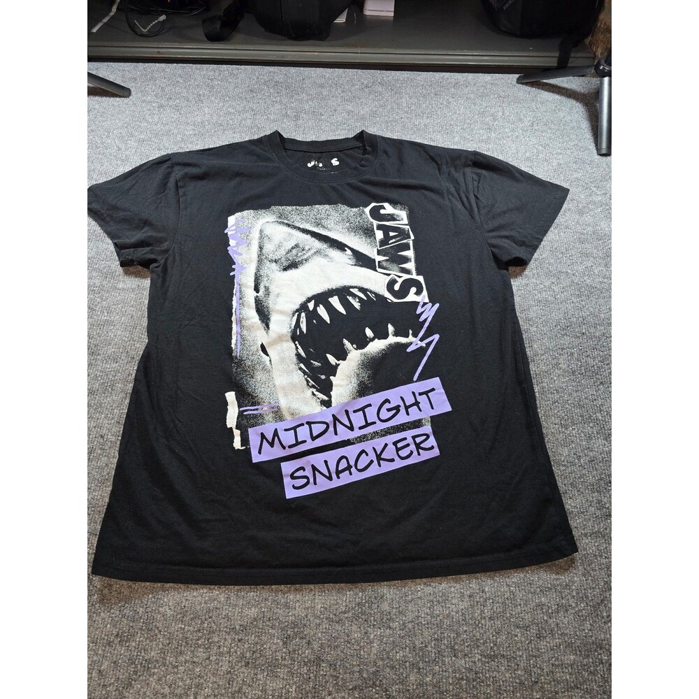 Jaws Movie Graphic T Shirt Mens L Black Shark Streetwear Tee